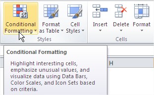 /Excel Conditional Formatting Button Ribbon